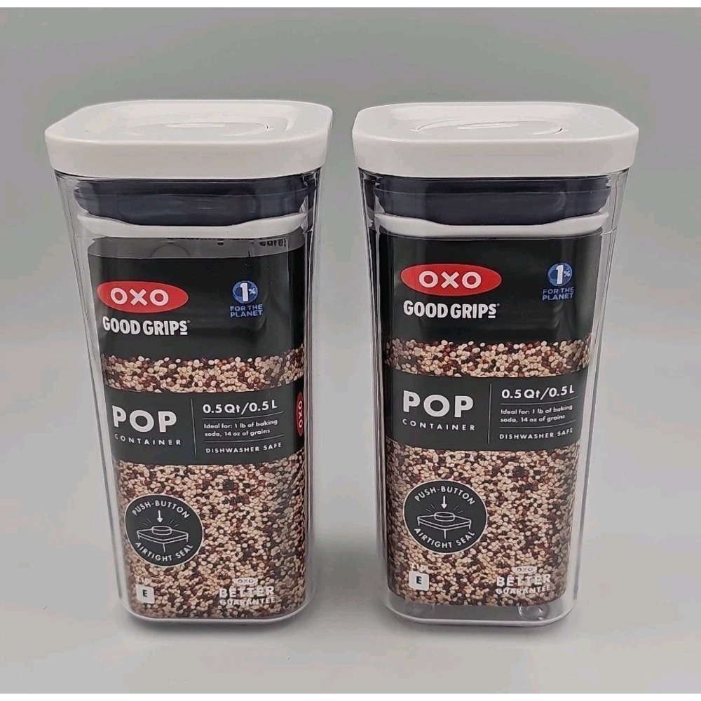 OXO Good Grips POP Container Mini Square Short 0.5 Qt/0.5 L  2 Pack